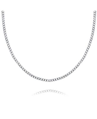 Solid 3MM Sterling Silver Miami Cuban Curb Chain Necklace