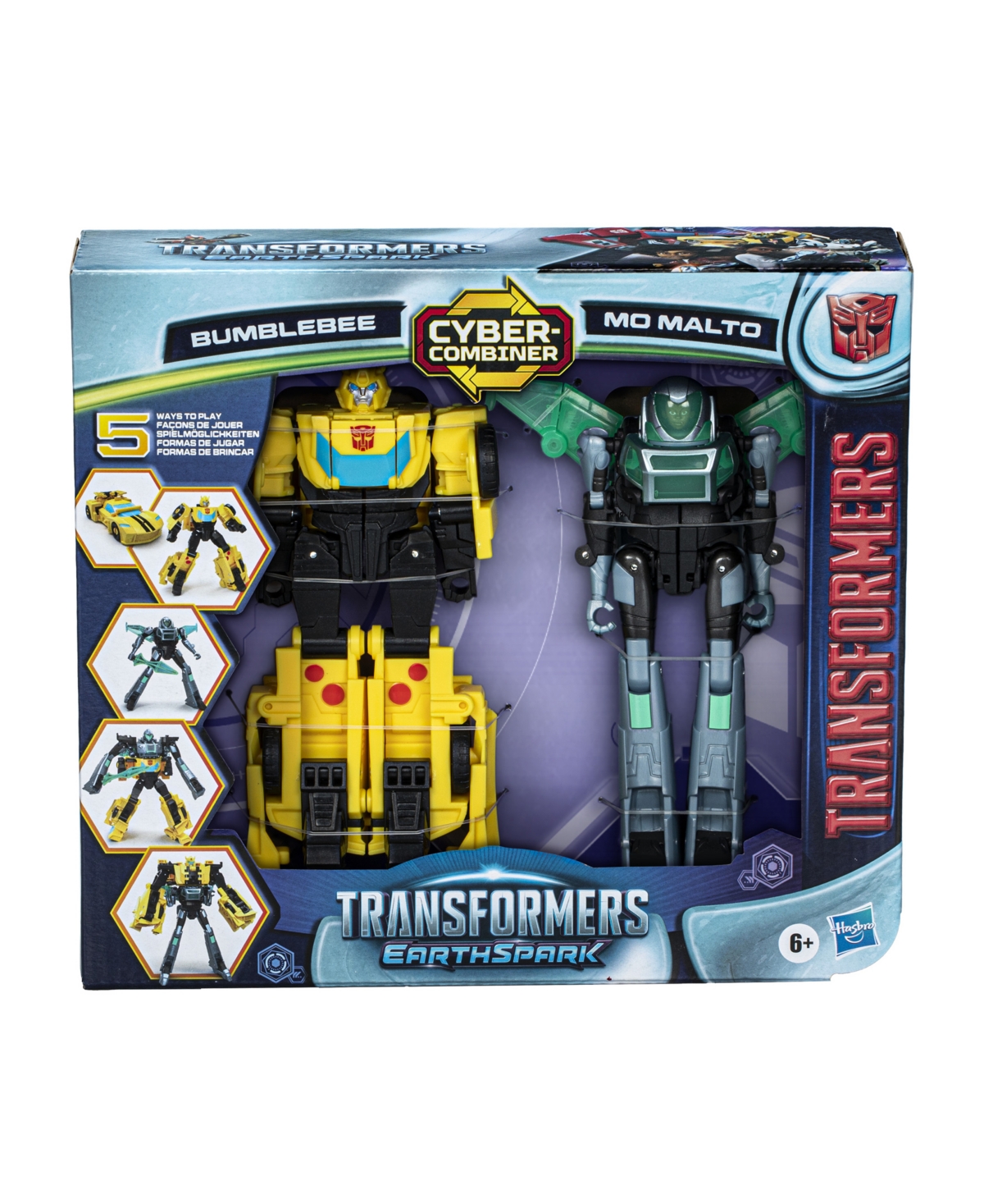 Transformers Earthspark Cyber-combiner Bumblebee And Mo Malto Action Figure In No Color