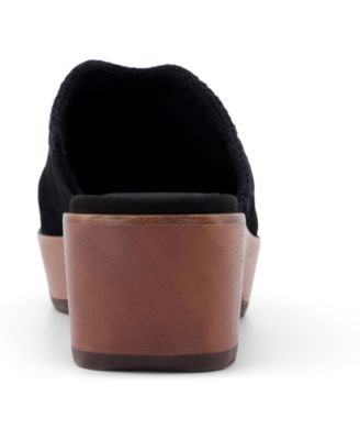 Women's Addison Suede Wood Mule Clog