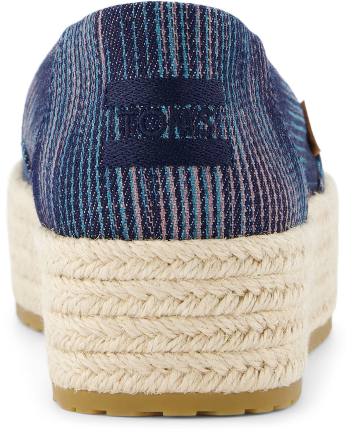 Shop Toms Women's Valencia Novelty Denim Platform Espadrilles In Navy Novelty Denim