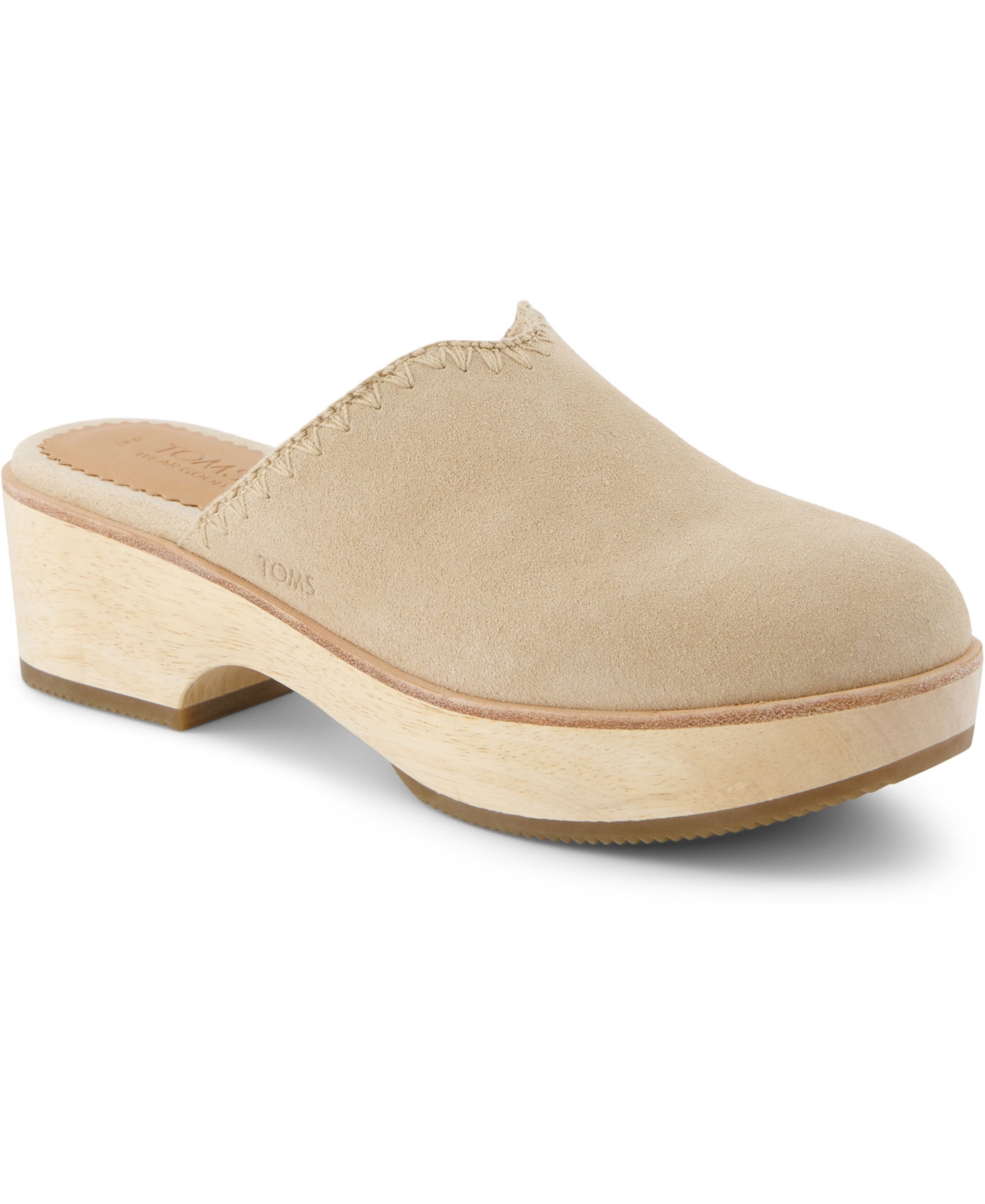 Toms Women s Addison Suede Wood Mule Clog Black Suede Smart Closet