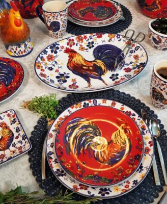 Morning Rooster Oval Platter