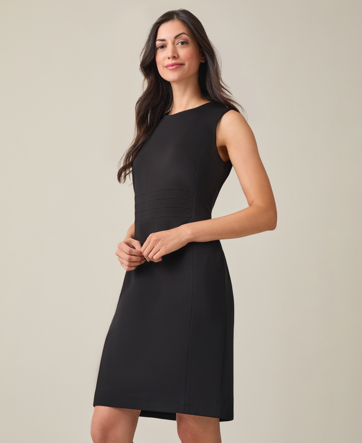 Kasper Petite Banded-Waist Sheath Dress
