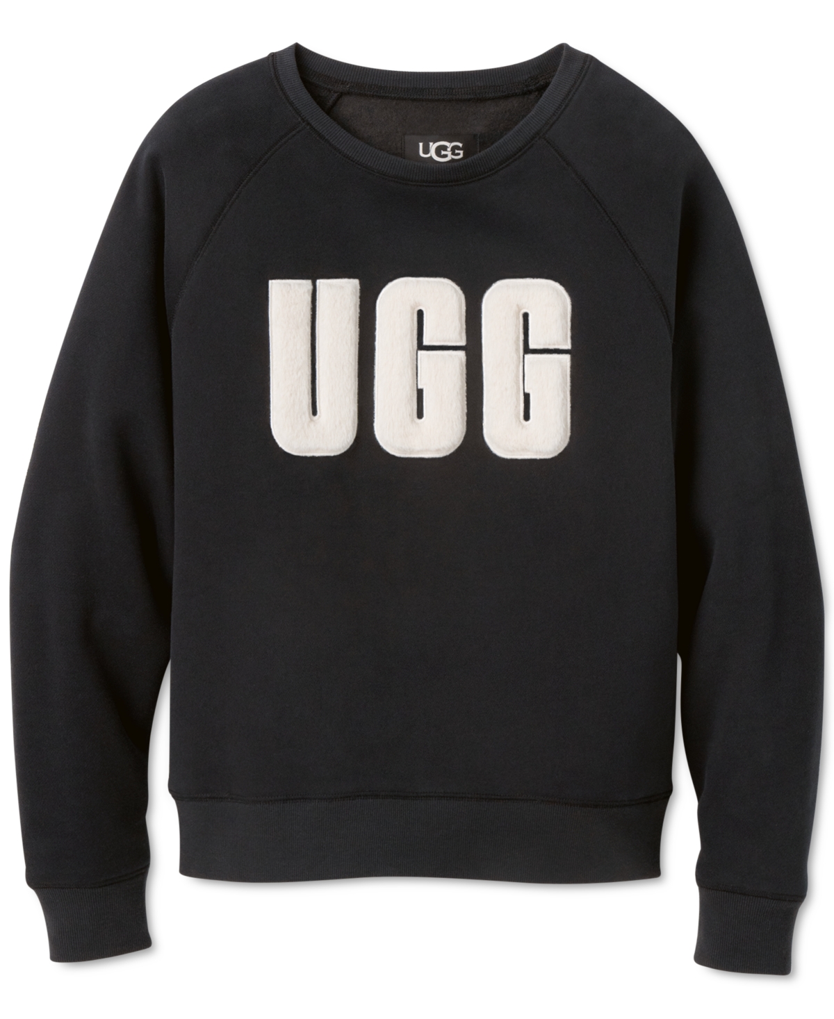 Ugg Women's The Madeline Fuzzy-logo Crewneck Sweatshirt In Black,cream