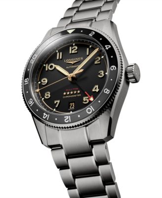 Men's Swiss Automatic Spirit Zulu Time Silver-Tone Titanium Bracelet Watch 39mm