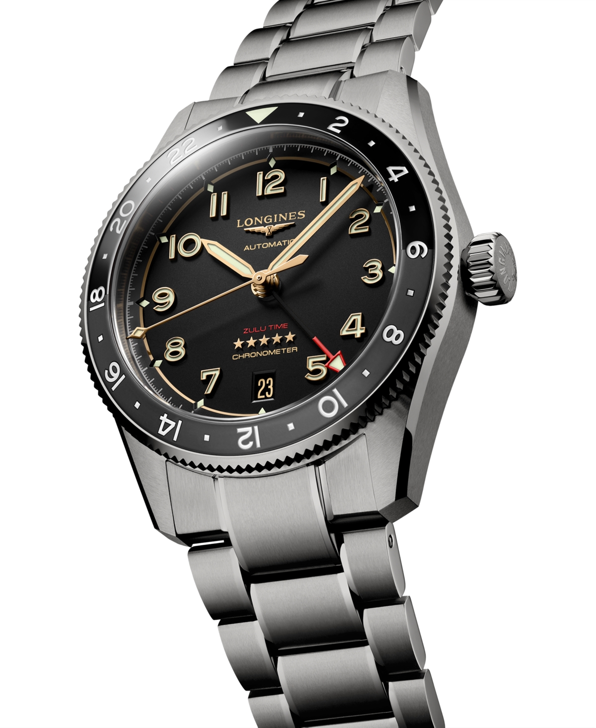 Longines Spirit Zulu Time Automatic Gmt Anthracite Dial Titanium Men's Watch L3.802.1.53.6 In No Color