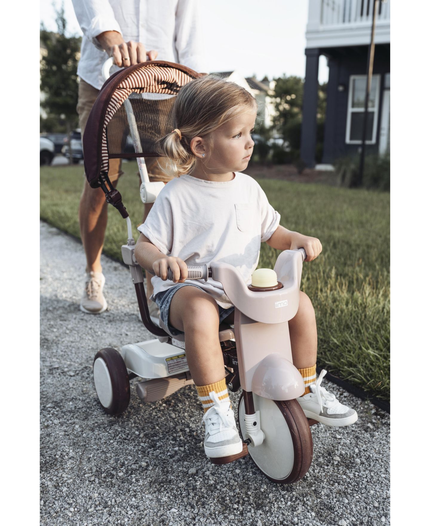 Детская игрушка IIMO Type SS 3-in-1 Folding Tricycle with Push Handle, от 1 года, цвет: Коричневый — фото 3