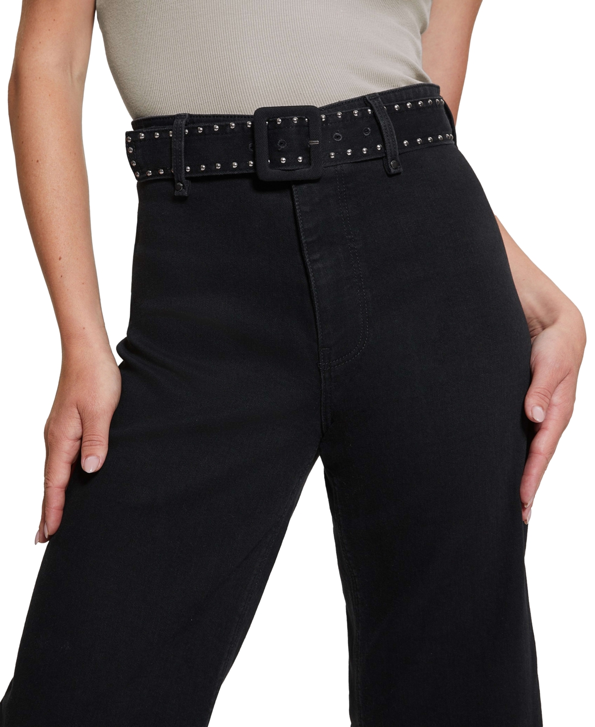 Shop Guess Women's Dakota High-rise Seamless Wide-leg Jeans In Dark Wash