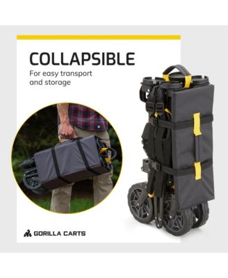 7 Cu Ft Collapsible Outdoor Utility Wagon,Oversize Bed, Black