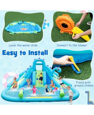 Inflatable Water Slide, Blowup Water Park with Dual Slides & 584W Blower