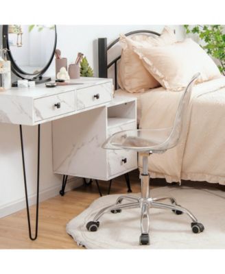 Swivel Acrylic Armless Adjustable Height Office Chair