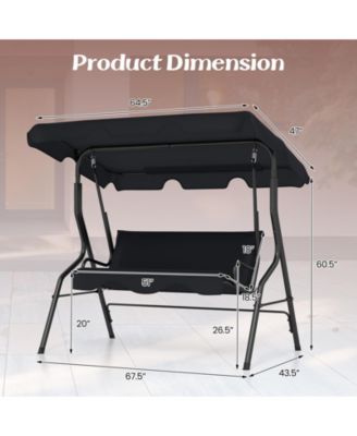 3 Seats Patio Canopy Swing Glider Hammock Cushioned