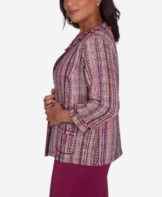 Petite Wine Country Fringe Textured Jacket