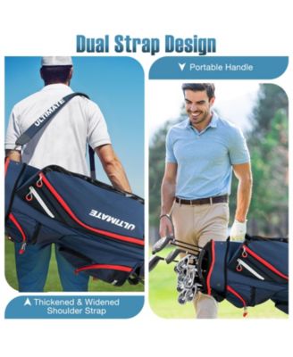 9.5 Inch Golf Cart Bag with 14 Way Dividers Top Organizer-Black