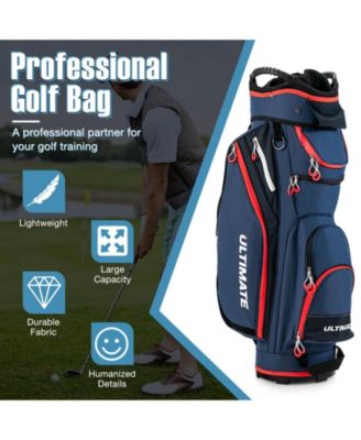 9.5 Inch Golf Cart Bag with 14 Way Dividers Top Organizer-Black