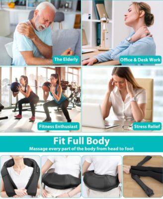 Shiatsu Neck and Shoulder Massager with Heat, 8 Deep-Kneading Nodes