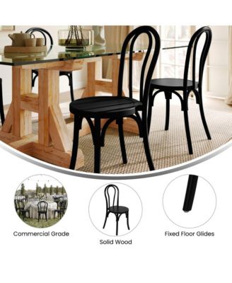 Lowry Thonet Style Solid Wood Dining Chair With Stackable Design And Elegant Finish