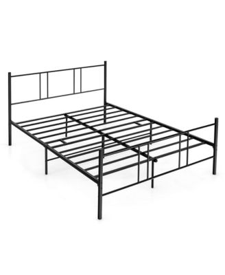 Full Size Steel Platform Bed Frame Headboard Heavy-Duty Mattress Foundation