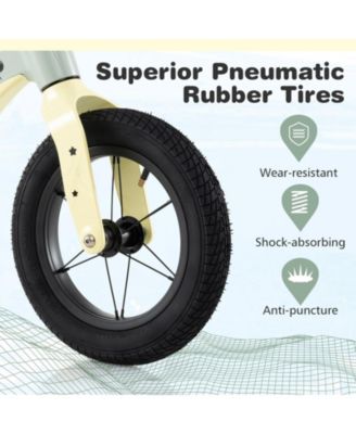 12-Inch Balance Bike with Adjustable Seat and Rotatable Handlebar for Over 36 Months Old-White