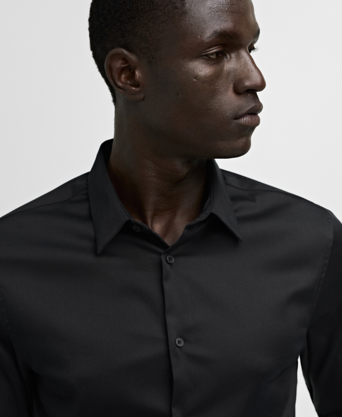 Mango Men's Slim-fit Cotton Poplin Dress Shirt In Black