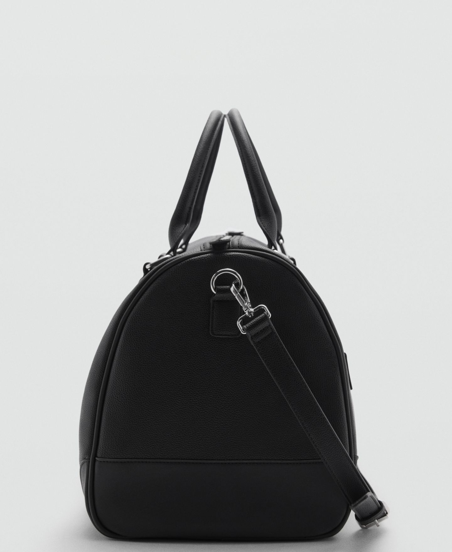 Мужская сумка MANGO Patent Leather-Effect Bowling, цвет: Чёрный — фото 2