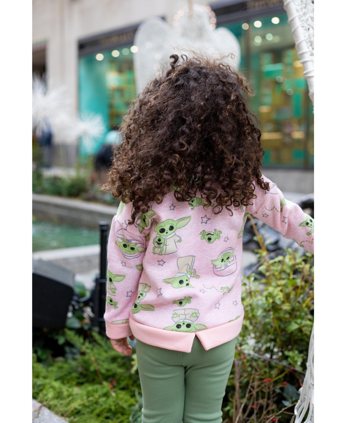 Starwars Girls Star Wars The Mandalorian Star Wars Fleece Sweatshirt and Leggings Outfit Set to -green