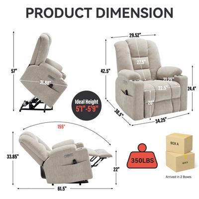 Power Lift Recliner with Massage & Heat