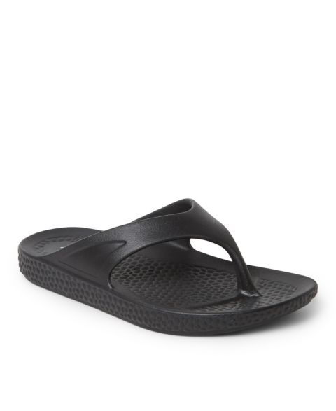 Женские сандалии Dearfoams EcoCozy by Sustainable Comfort Thong Sandal, цвет: Чёрный