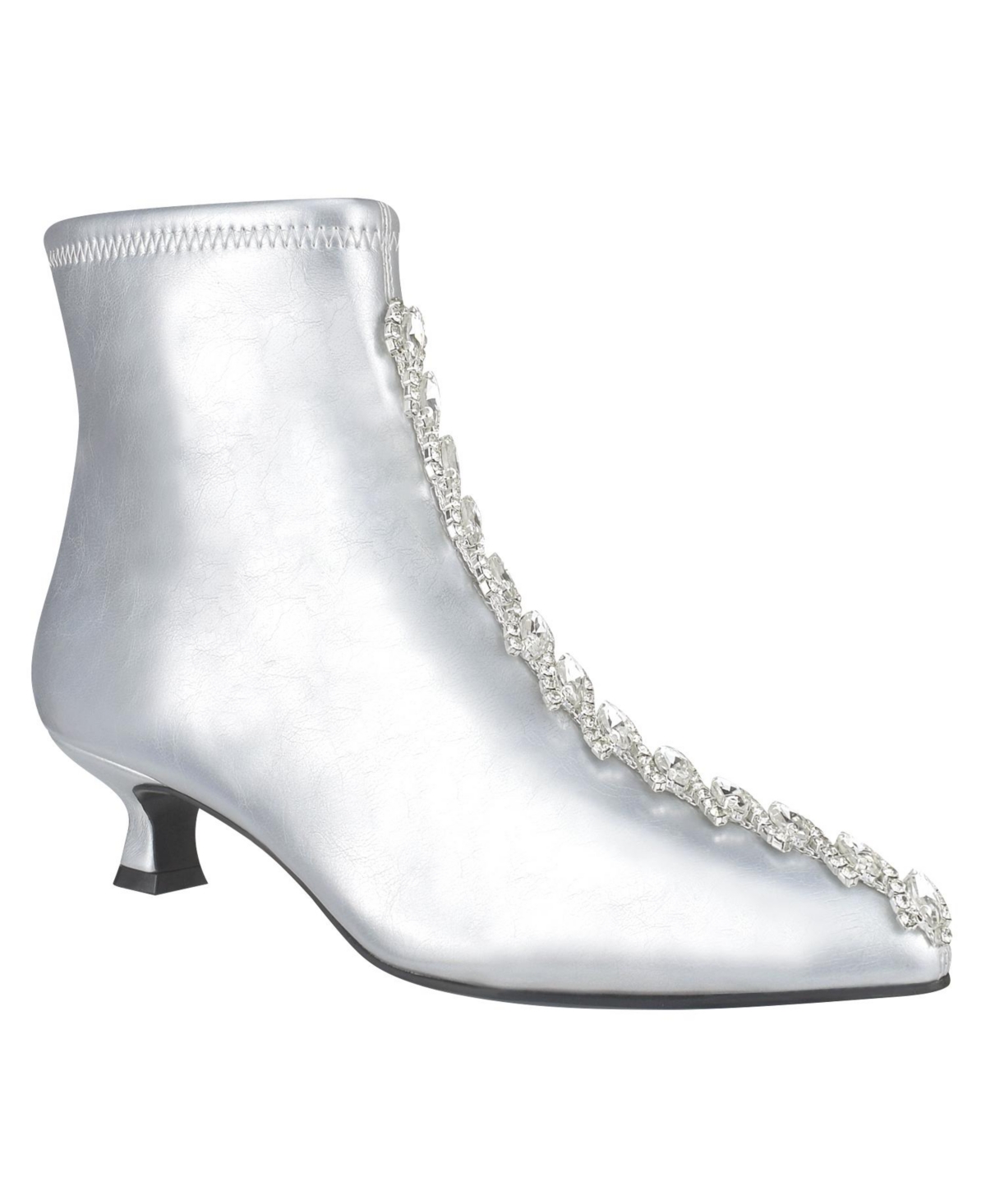 Women's Garda Bling Kitten Heel Dress Booties - Silver
