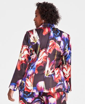Plus Size Printed Blazer, Created for Macy's