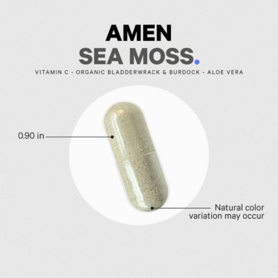 Sea Moss Supplement - 1000mg Organic Irish Sea Moss, Bladderwrack, Burdock - Vitamin C, Aloe Vera, Black Pepper, Vitamins, Minerals, 90 Capsules