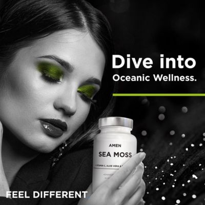 Sea Moss Supplement - 1000mg Organic Irish Sea Moss, Bladderwrack, Burdock - Vitamin C, Aloe Vera, Black Pepper, Vitamins, Minerals, 90 Capsules