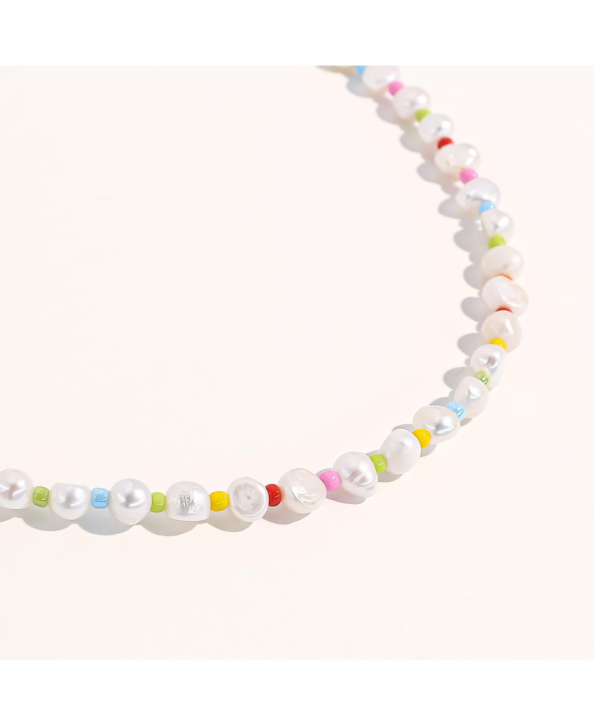 18K Gold Plated & Freshwater Pearls Sakura Necklace - Pastel rainbow