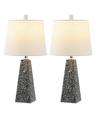 Owen 20.5" Contemporary Resin LED Table Lamp, White Terrazzo (Set of 2)