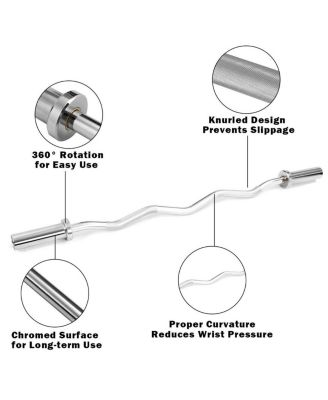 47 Inch Chrome Steel Home Gym Fitness Equipment Bar