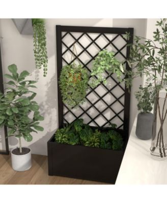 44-Inch Metal Raised Garden Bed with Trellis