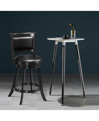 2 Pieces 24 Inch Swivel Counter Stool Dining Chair Upholstered Seat