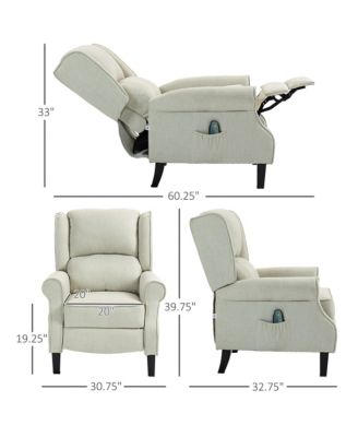 Vibration Massage Recliner Sofa with Heat and Footrest