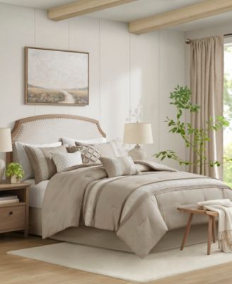 Lacey Lace Trim Microfiber 7-Pc. Comforter Set, Cal King