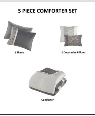 Amelia Stripe 5-Pc. Comforter Set, King/California King