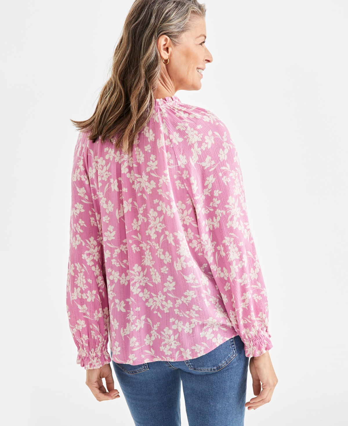 Style & Co Women's Shine Woven Top, Created for Macy's