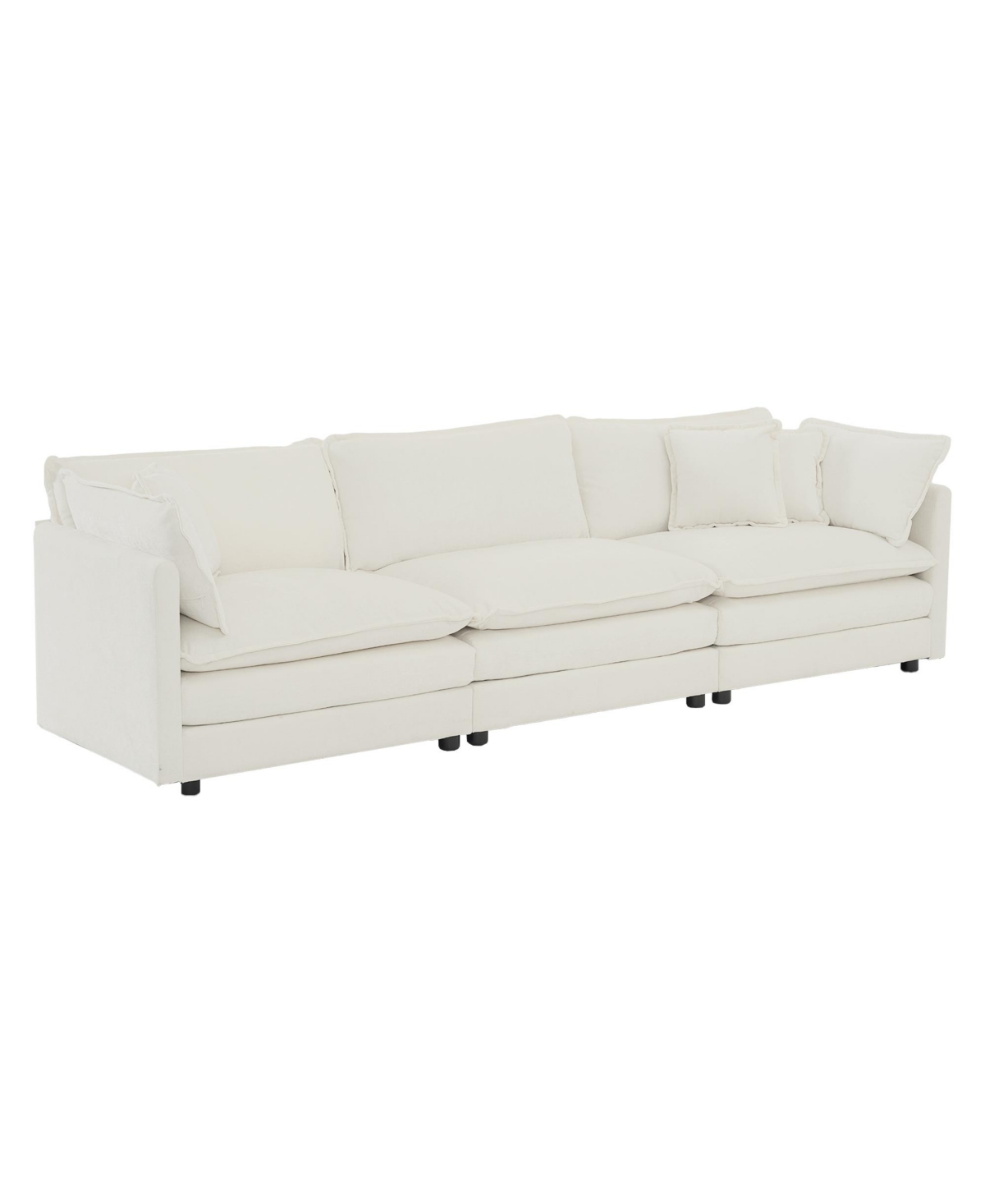 Streamdale Furniture Oversized Modular Sectional Sofa with Ottoman,Chenille - White