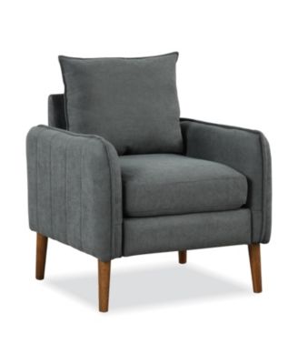 Single Piece Fabric Upholstered Sofa Chair with Removable Back and Seat Cushions