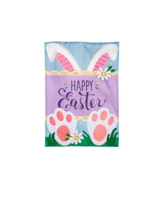 Happy Easter Bunny Applique Garden Flag