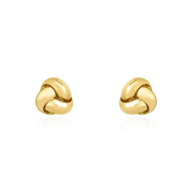 Polished Gold Knot Stud Earring 14K Gold