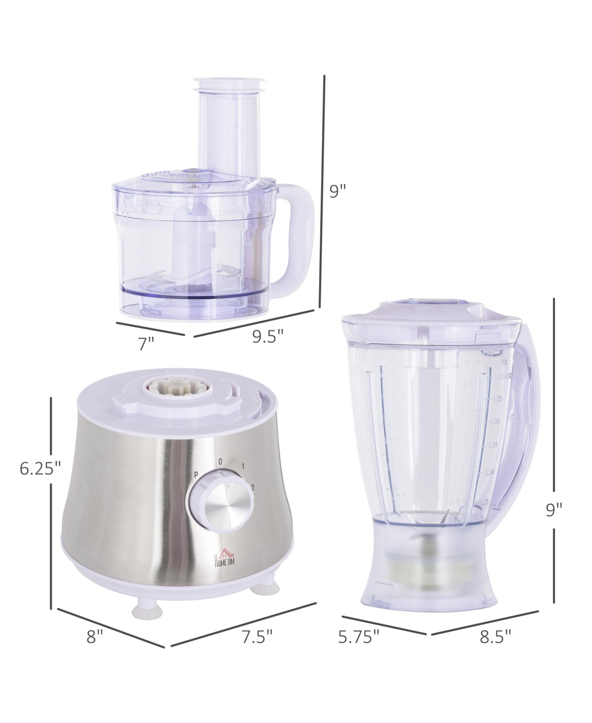 Streamdale Furniture 5-in-1 Blender and Food Processor Combo