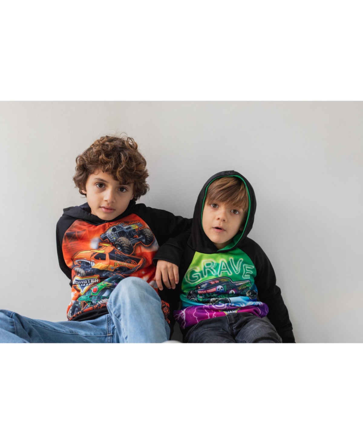 Monster Jam Boys Maximum Destruction El Toro Loco Grave Digger Fleece Pullover Hoodie to