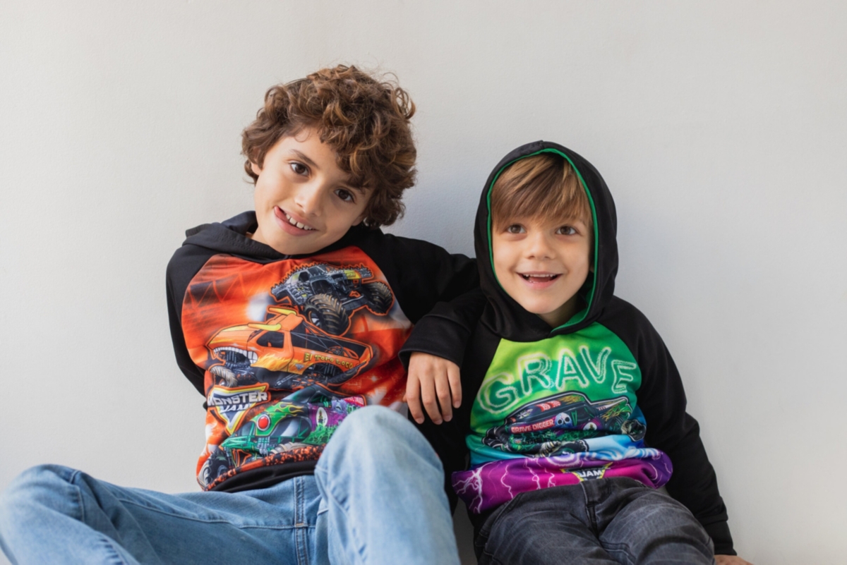 Monster Jam Toddler Boys Maximum Destruction El Toro Loco Grave Digger Fleece Pullover Hoodie to
