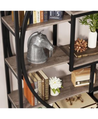Industrial 5-Tier 70.8-Inch Tall Bookshelf with 8 Open Shelves Etagere Bookcase Display Storage Unit for Home or Office