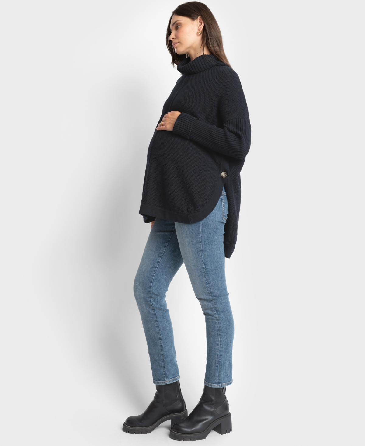 Shop Seraphine Women's Roll Neck Sweater In Navy